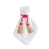 Porta Guardanapo Tassel Rosa com Dourado